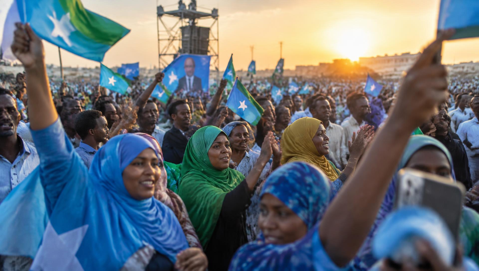 Supporters of the Darwiish Party at a national rally